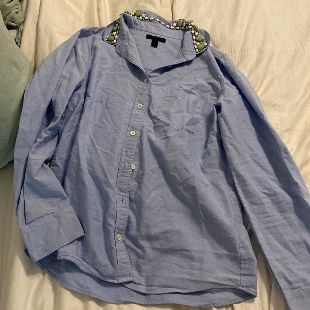 J crew button down with collar embellishments
